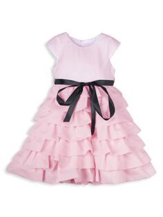 Многоярусное платье из органзы для маленьких девочек Joe-Ella, цвет Pastel Pink