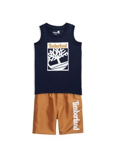 Комплект из двух частей: майка и шорты для плавания для маленького мальчика Timberland, цвет Assorted