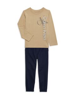 Комплект из двух предметов: футболка и брюки для бега с логотипом для мальчика Calvin Klein, цвет Assorted