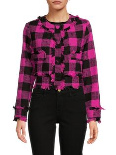 Укороченная куртка на пуговицах в клетку Wdny, цвет Pink Black