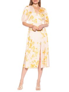 Платье без рукавов с кружевным верхом Lasercut Alexia Admor, цвет Beige Floral