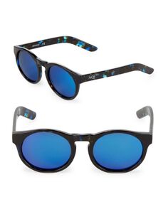 Круглые солнцезащитные очки Benni 49MM Aqs, цвет Black Blue