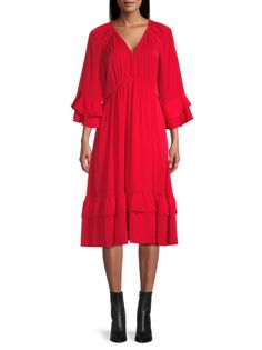 Платье миди Bryant с плетеной отделкой Kobi Halperin, цвет Berry