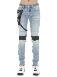Байкерские джинсы с пряжками в стиле панк Cult Of Individuality, цвет Polluck Blue
