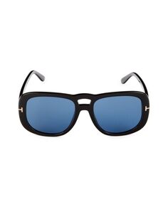 Овальные солнцезащитные очки 56MM Tom Ford, цвет Black Blue
