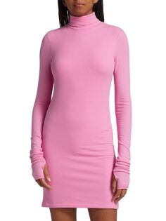 Мини-облегающее платье с воротником-водолазкой Atm Anthony Thomas Melillo, цвет Radiance Pink