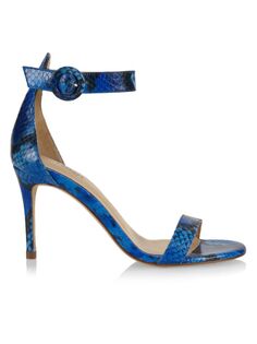Твидовые сандалии Giselle ll с ремешками на щиколотке L&apos;Agence, цвет Blue Snake Lagence