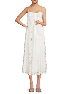Платье миди Tori с люверсами Jonathan Simkhai, белый