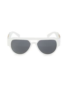 Овальные солнцезащитные очки 57MM Versace, белый