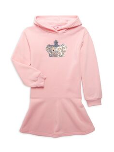 Платье-худи с короной и пайетками для маленьких девочек и девочек Juicy Couture, цвет Candy Pink