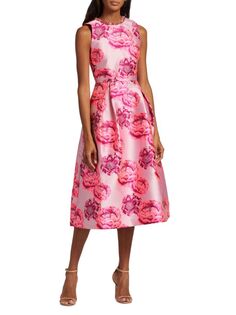 Платье миди с цветочным принтом Cherra Alice + Olivia, цвет Candy Pink Multi