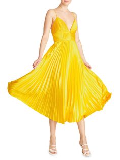 Плиссированное платье миди Viv Amur, желтый