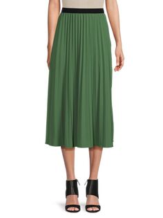 Плиссированная юбка-миди Yal New York, зеленый