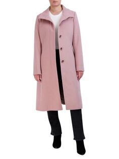 Минимальное полушерстяное автомобильное пальто Cole Haan, цвет Dusty Rose