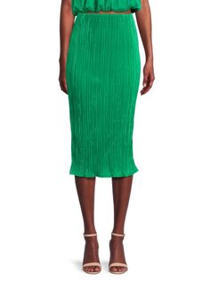 Плиссированная юбка-карандаш миди Renee C., цвет Emerald Green