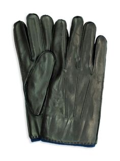 Кожаные перчатки на кашемировой подкладке Portolano, черный