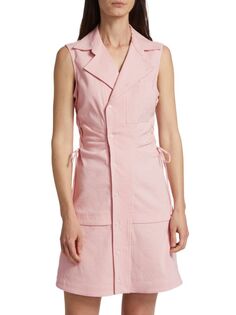 Платье-рубашка Serena из смесового льна Derek Lam, розовый