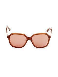 Квадратные солнцезащитные очки 56MM Swarovski, цвет Orange Brown