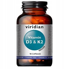 Viridian, Витамины Д3 и К2, 90 капс.