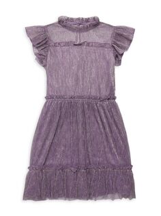 Плиссированное платье металлизированного цвета для маленькой девочки Bcbgirls, лаванда