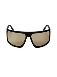 Квадратные солнцезащитные очки с запахом 68MM Tom Ford, черный