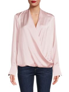Атласная блузка с искусственным запахом Lea &amp; Viola, розовый