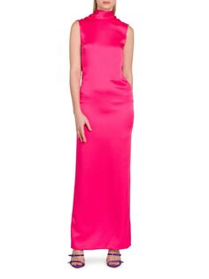 Платье без рукавов с капюшоном и спинкой Versace, розовый