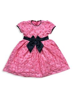 Платье А-силуэта с розочкой и бантом для маленьких девочек Joe-Ella, розовый