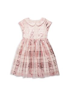 Платье в клетку металлик для маленьких девочек и девочек Pippa &amp; Julie, розовый