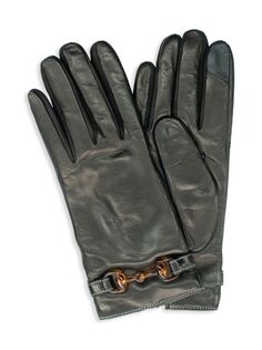 Кожаные перчатки на кашемировой подкладке Portolano, черный