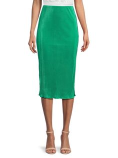 Плиссированная юбка-миди Renee C., цвет Emerald Green