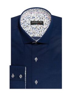 Спортивная рубашка в горошек Modern Fit Masutto, темно-синий
