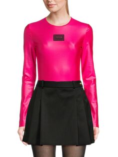 Боди с логотипом в стиле барокко Versace, цвет Hot Pink