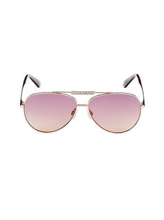 Солнцезащитные очки-авиаторы 60MM Swarovski, фиолетовый