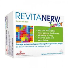 Revitanerw, Юниор, Биологически активная добавка, 30 капсул. Glenmark ГЛЕНМАРК