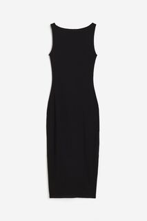 Платье H&amp;M Ribbed Bodycon, черный H&M