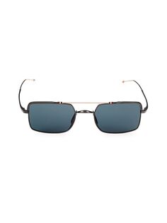Прямоугольные солнцезащитные очки 49MM Thom Browne, цвет Black Iron