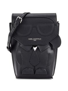 Кожаная сумка через плечо Ikons Karl Lagerfeld Paris, черный
