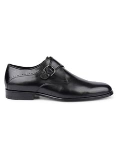 Кожаные модельные туфли монки с ремешком Vellapais, черный
