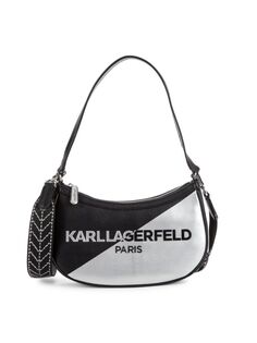 Кожаная сумка-хобо Simone с цветными блоками Karl Lagerfeld Paris, черный