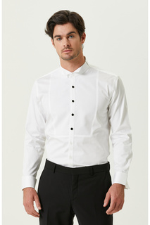 Белая атласная рубашка под смокинг Network, белый
