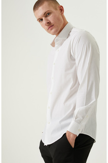 Белая рубашка из хлопка с принтом Network, белый