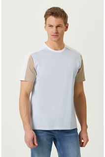 Сине-белая футболка с круглым вырезом с короткими рукавами Network, синий