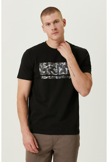 Черная футболка с коротким рукавом с принтом Network, черный