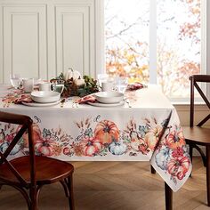 Коллекция столового белья Botanical Harvest Pumpkin Engineered Elrene Home Fashions, цвет Multi