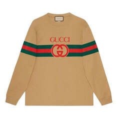 Рубашка Gucci Long Sleeve New Logo T-Shirt &apos;Camel&apos;, цвет camel