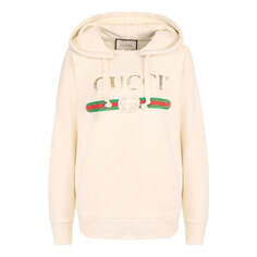 Толстовка (WMNS) GUCCI Classic Gucci Logo Hoodie &apos;White&apos;, белый