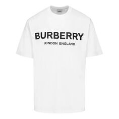 Футболка Burberry Cotton Logo Printing Classic Short Sleeve Unisex White, белый