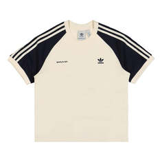 Футболка (WMNS) adidas Originals x Sporty &amp; Rich T-shirt &apos;Cream White Navy&apos;, бежевый