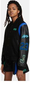 Куртка (WMNS) Air Jordan x Aleali May Varsity Jacket &apos;Black Blue Green&apos;, черный Nike